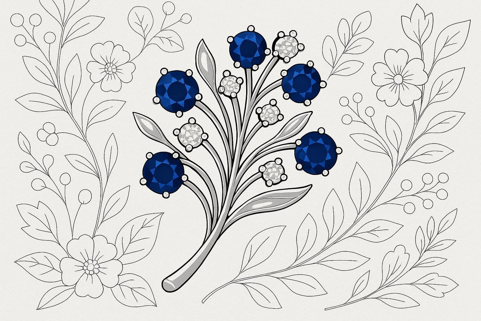 Broche saphir Broche saphir