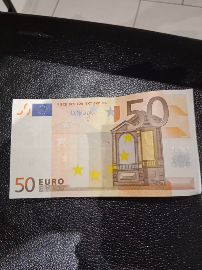 Estimation du Prix d’un Billet Banque de 50 EUR Année 2002 Belgique avec Signature de Draghi et Code Imprimeur T036E3 – N° du Billet Z82111211487