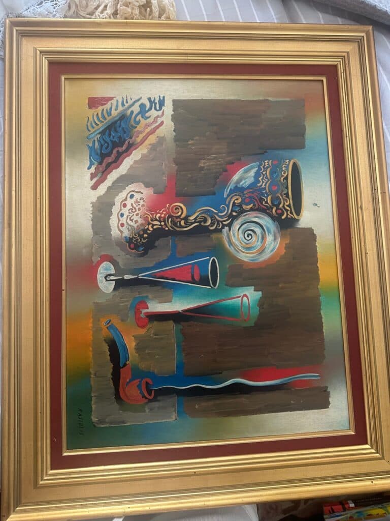 Estimation d’une œuvre d’art : Peinture de Vytautas Kasiulis avec des dimensions de 62×77 cm, cadre inclus