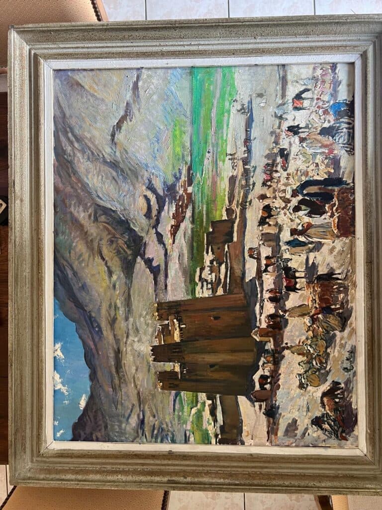 Évaluation de la valeur de l’œuvre “Marche devant la Kasbah” peinte par Henri Jean Pontoy