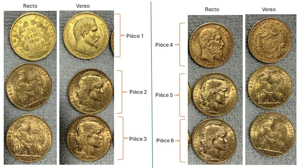 Estimation de six Louis d’or historiques en or fin Estimation de six Louis d’or historiques en or fin