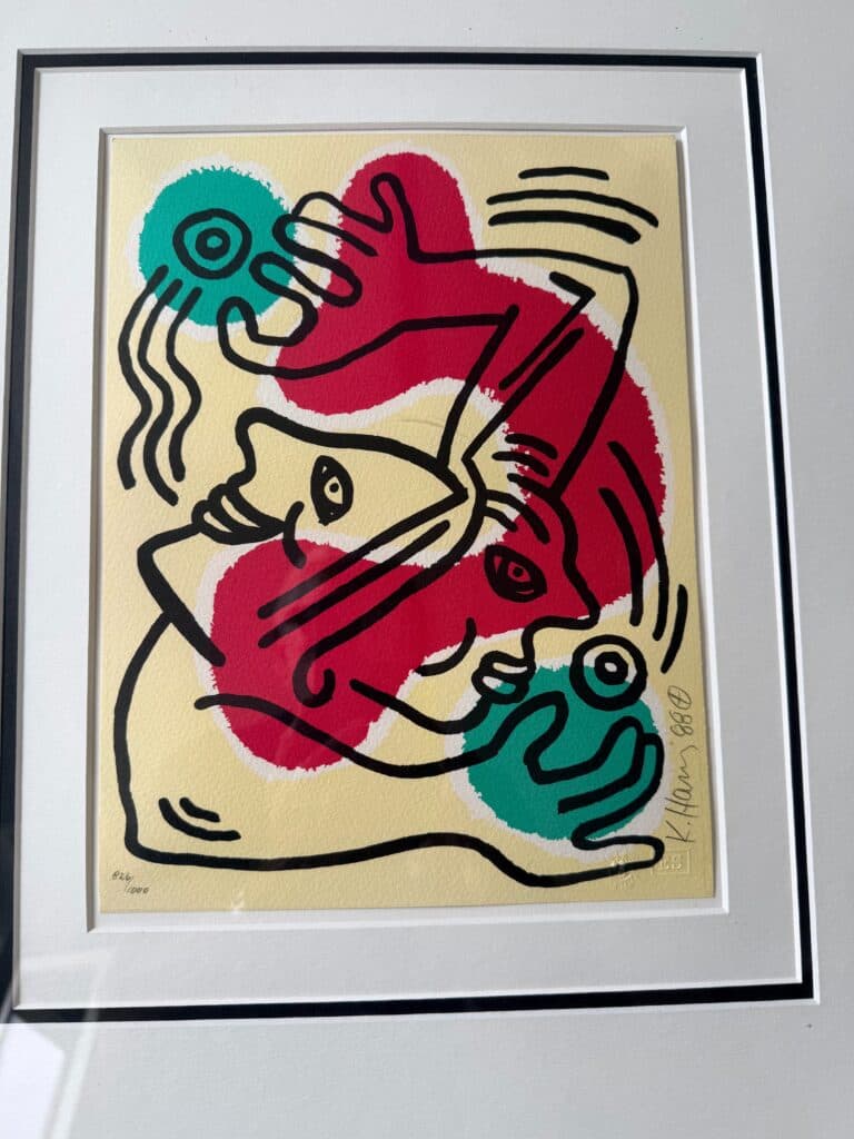 Lithographie “Untitled (United Nations ’88)” de Keith Haring sur papier Arches Lithographie “Untitled (United Nations ’88)” de Keith Haring sur papier Arches