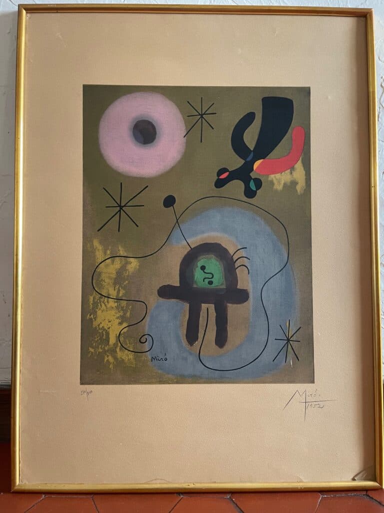 Lithographie signée de Miró de 1952, numérotée 270/300, à estimer Lithographie signée de Miró de 1952, numérotée 270/300, à estimer