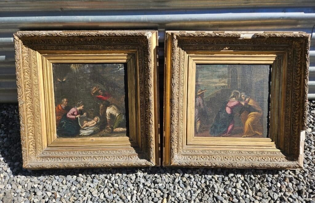 Estimation de peintures anciennes : Visitation et Adoration des bergers Estimation de peintures anciennes : Visitation et Adoration des bergers
